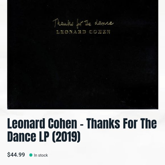 Thanks for the dance Leonard Cohen disque vinyl lp brand new in package - Picture 1 of 2